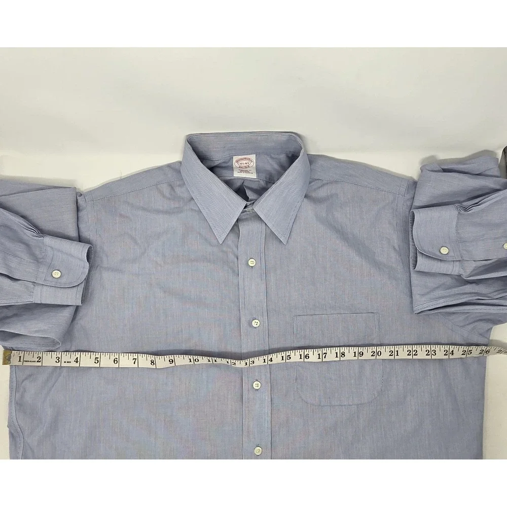 Brooks Brothers Dress‎ Shirt Mens 16.5 - 4/5 Blue Oxford Non Iron Long Sleeve